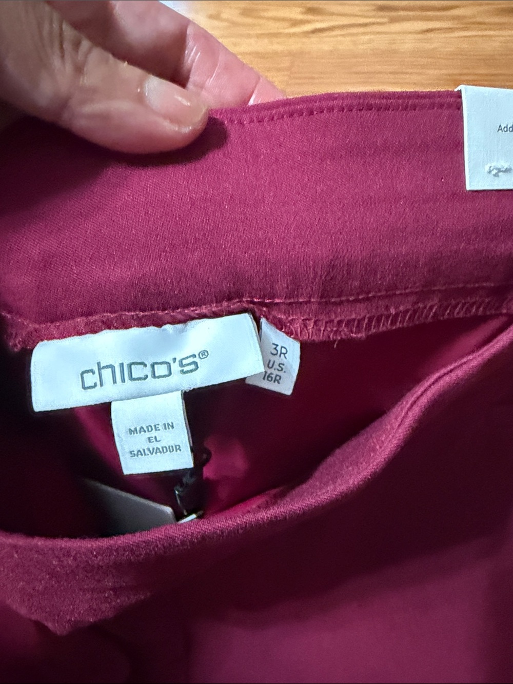 Chico's Brigitte Slim Leg Pull-On Pants Burgundy - Picture 4 of 7
